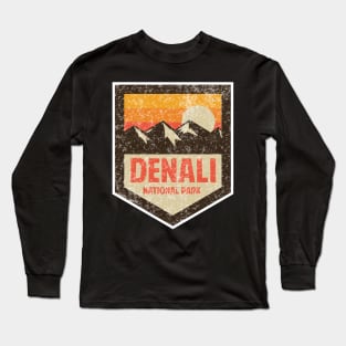 Denali National Park Retro Sticker Long Sleeve T-Shirt